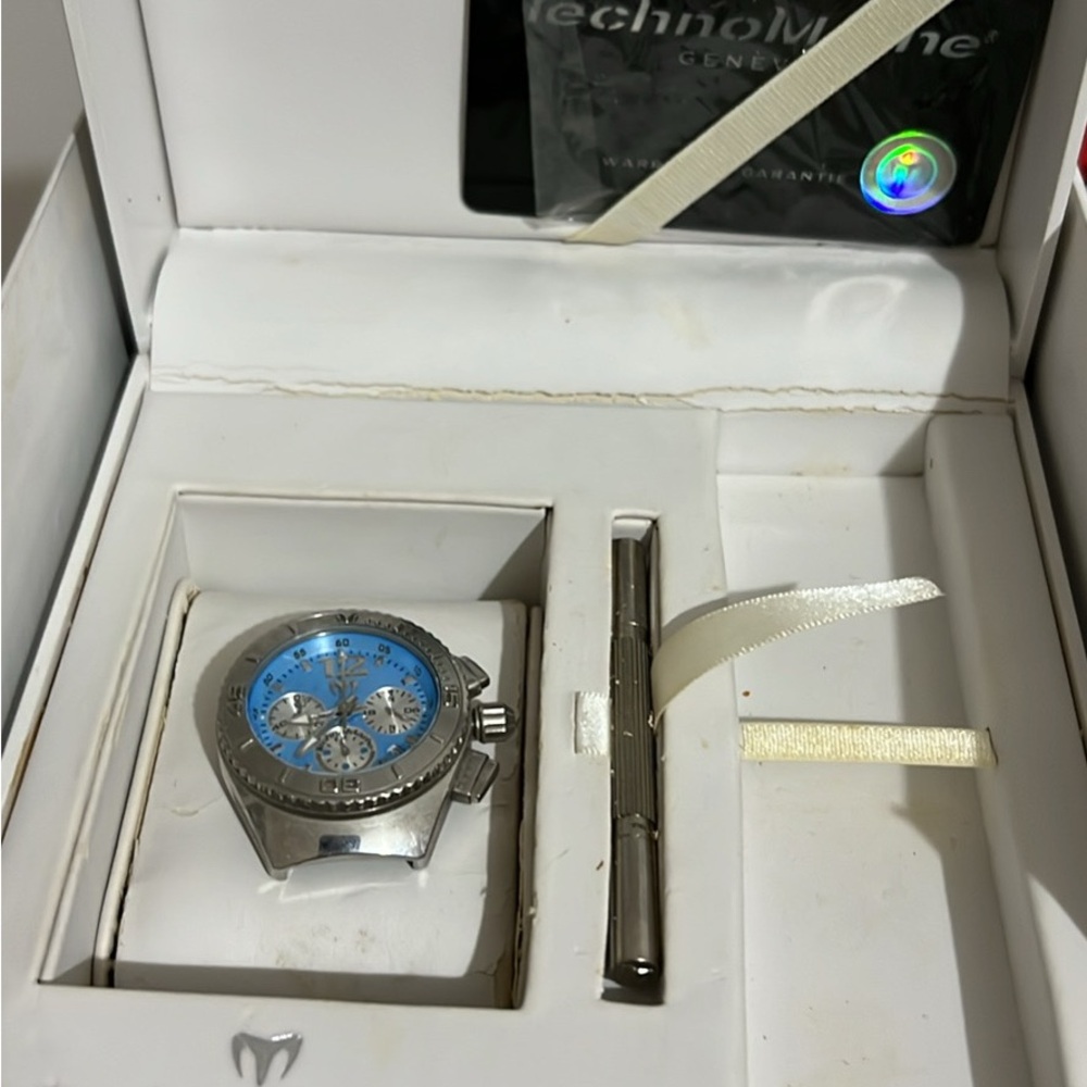 TechnoMarine Silver and Blue Watch